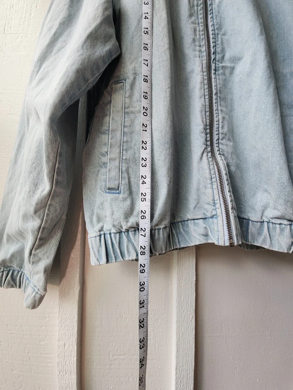 Urban Outfitters Denim Harrington Jacket Light Wash Size Medium